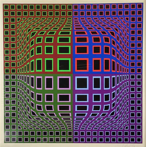 Lot Op Art Lithograph By Victor Vasarely