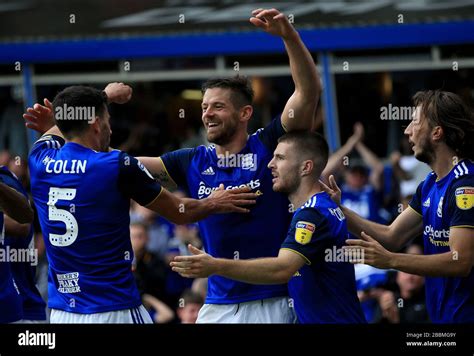 Birmingham City S Lukas Jutkiewicz Centre Celebrates After He Scores