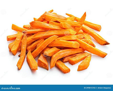 Sweet Potato Fries Isolated Fry Batata Cuts Cooked Ipomoea Batatas