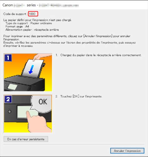 Canon Manuels Inkjet Ts Series Lorsqu Une Erreur Se Produit