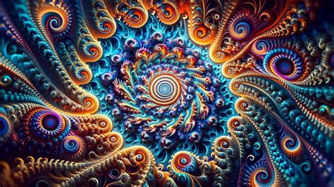 Horizontal Abstraction Wallpaper Mesmerizing Fractal Landscape Visual