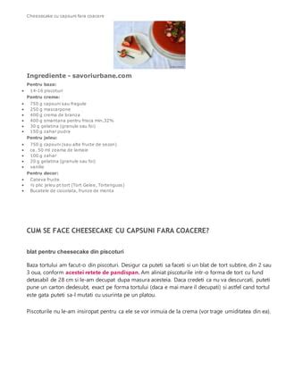 Cheesecake Cu Capsuni Fara Coacere Pdf