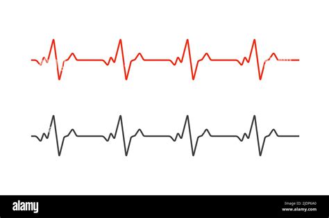 Línea De Onda Del Gráfico Vectorial Del Electrocardiograma Del Latido Del Corazón Monitor De