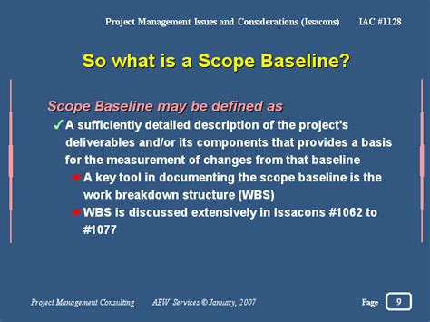 So What Is A Scope Baseline