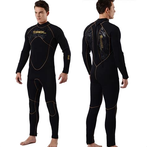 Men's 5MM Neoprene Fullsuit Mercerized Velvet Lining Keep Warm Back ...