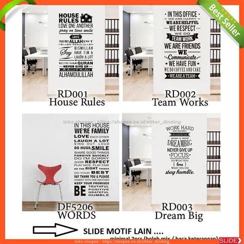 Jual Stiker Dinding Wallsticker Wall Sticker Kata Bijak Kata Motivasi