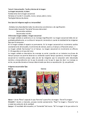 Tema 6 Comunicacion 202223 Teoria Y Tecnica De La Imagen Pdf