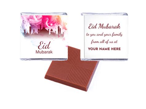 Eid Mubarak Pink Neapolitan Chocolates Personalised Delvaux Chocolates