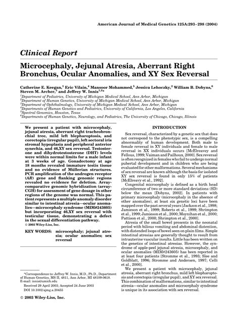 Clinical Report Microcephaly Jejunal Atresia Aberrant Right Bronchus