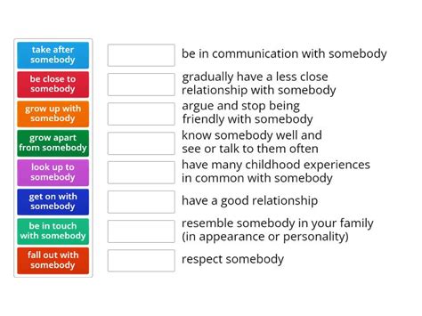 Relationships - Match up