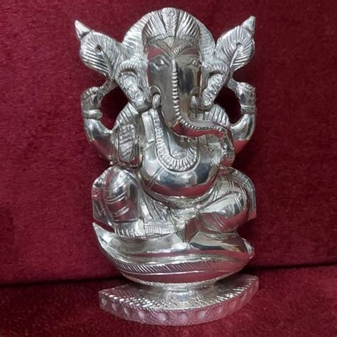 8inch Silver Plated Wooden Ganesh Statue Temple At Best Price In Udaipur