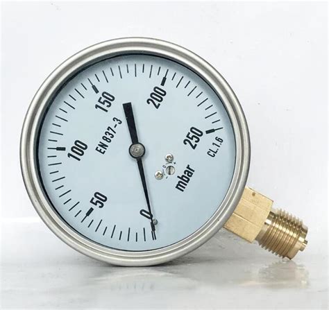 100mm Diameter Capsule Low Pressure Gauge 250mbar With Adjust Zero Set