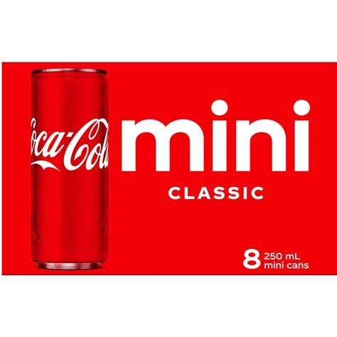 Coca Cola Classic Soft Drink Mini Cans 250mlx 8 Pack Woolworths