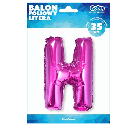 Balon foliowy Litera H różowa 35 cm