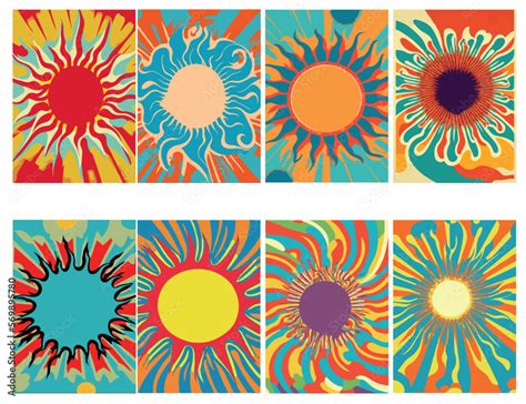 Set Of Backgrounds For The Sun Text Set Of Backgrounds For Hippie Text Positive Art Hippie