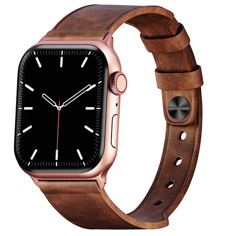 Leather Bands Compatible With Apple Watch Band 38mm 40mm 42mm 44mmgenuine Leather Retro Strap