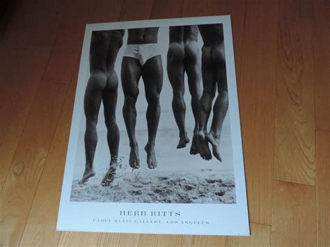 Herb Ritts Male Nude Men Jump Butt Body Physique Photo Art Poster Vintage