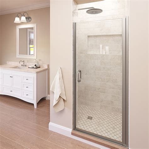 Basco Infinity Brushed Nickel 33 In To 34 In W X 76 In H Semi Frameless