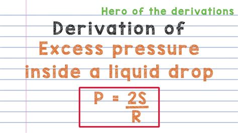 Derivation Of Excess Pressure Inside A Liquid Drop • Hero Of The