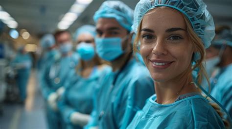 Premium Photo Portrait Of A Confident Female Surgeon With Team In