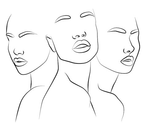 Premium Vector Portrait Along The Lines Drawing Of A Woman