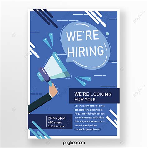 Blue Hand Drawn Recruitment Poster Template Download On Pngtree