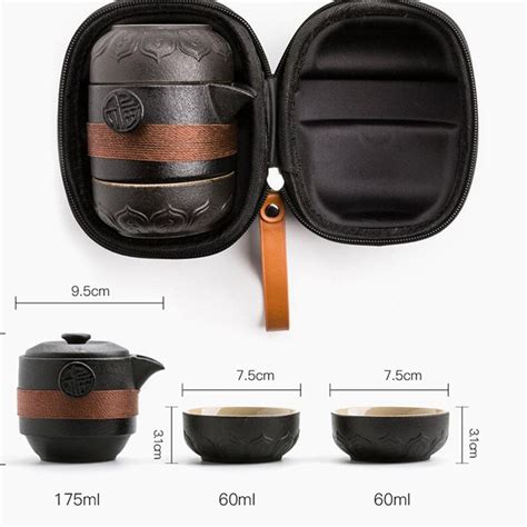 Teko Tea Set Japanese Portable Black Clasic Japanese Teapot Set Oshin