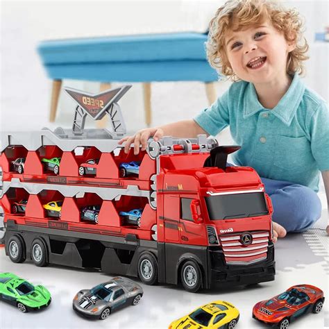 Buy Mega Hauler Truck with Ejection Race Track, Kids' Deform ...