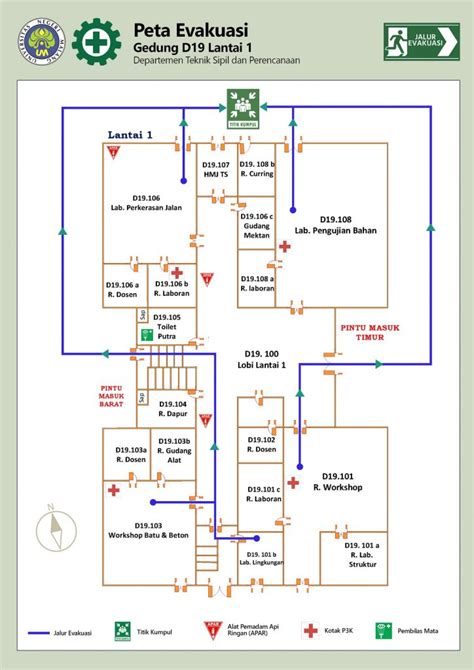 Peta Evakuasi Laboratorium Departemen Teknik Sipil Dan Perencanaan FT UM