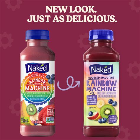 NAKED JUICE RAINBOW MACHINE SMOOTHIE PLASTIC BOTTLES 8 15 2 OZ USA