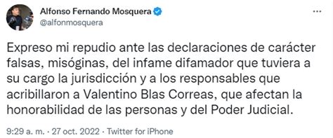 Caso Blas Correas Dur Sima Respuesta De Mosquera A La Declaraci N De