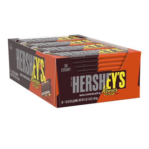 Hersheys Milk Chocolate With Reeses Pieces Standard Candy Bar Box 1