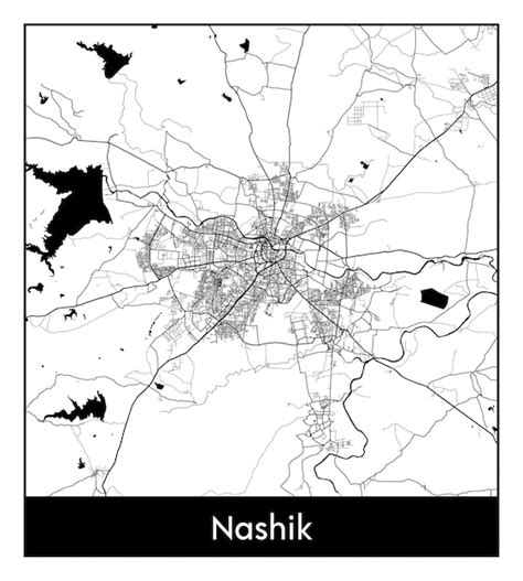 Premium Vector | Minimal city map of Nashik (India, Asia)