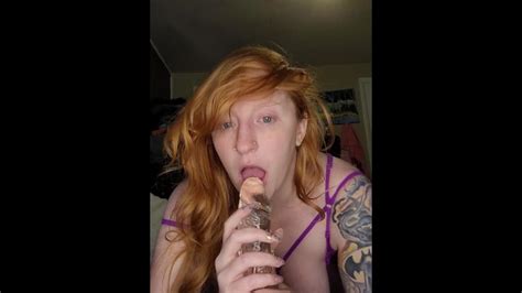 Redhead Sucks Then Fucks Huge Dildo Pornhub