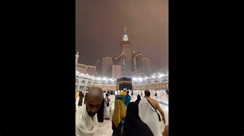 Hail And Heavy Rain In Kaba Shrine Makkah Saudi Arabia Makkah Floods