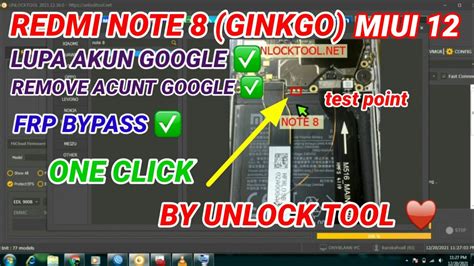 Frp Bypass Redmi Note Ginkgo Miui One Click By Unlock Tool Youtube