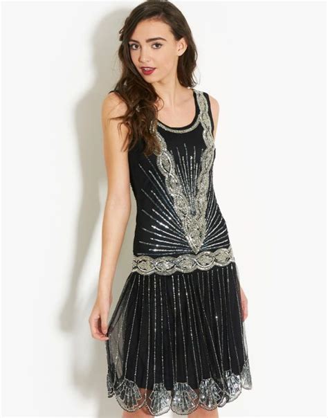 Frock And Frill Black Zelda Art Deco Flapper Gatsby Charleston Dress Gown