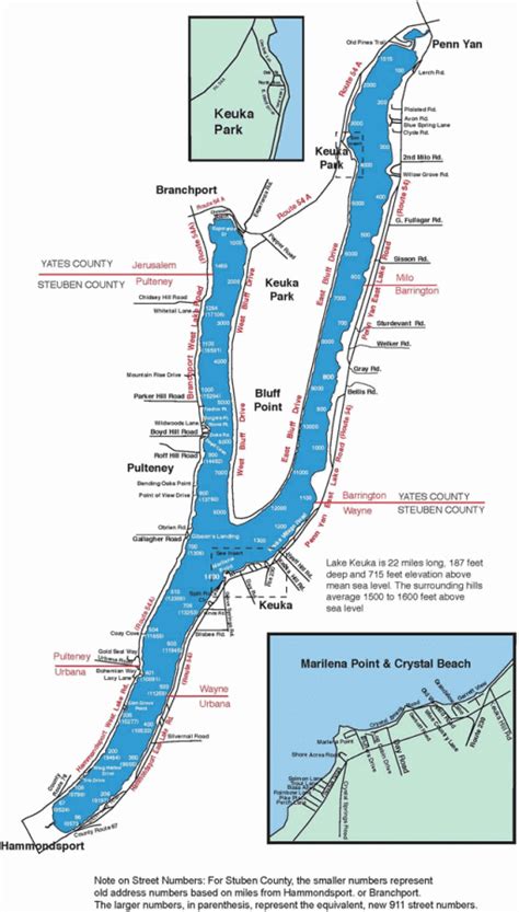 Detailed Map Of Keuka Lake