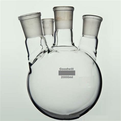 Spherical Borosilicate Round Bottom Four Neck Lab Flask Packaging Type