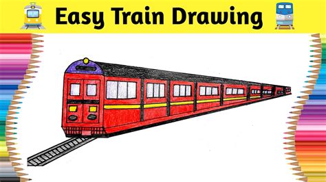 Train Drawing Easy How To Draw A Train Easily Train Ka Chitra Kaise