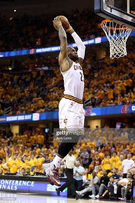 Lebron James Of The Cleveland Cavaliers Goes Up For A Dunk In The