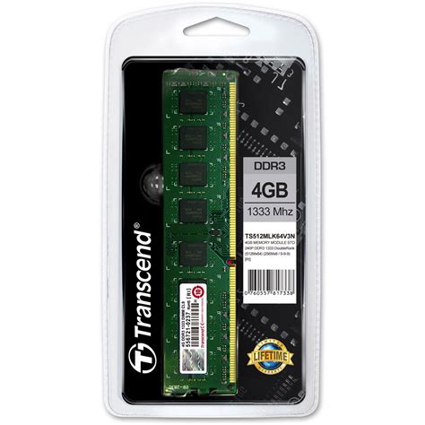 4GB Transcend TS512MLK64V3N DDR3 1333 DIMM CL9 Single DDR3 1333 PC3