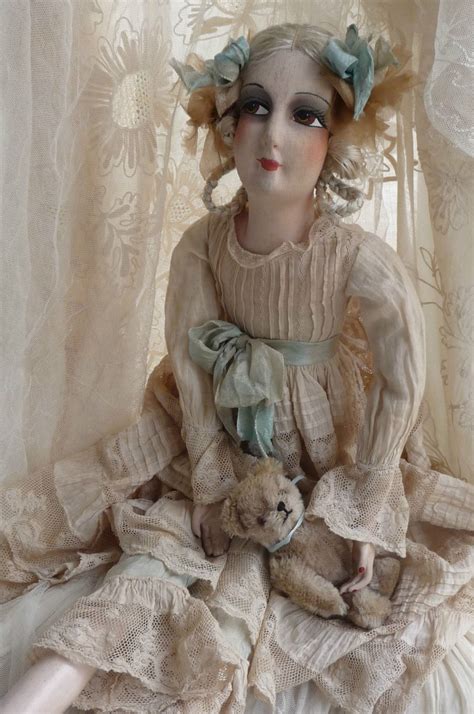 Antique French Boudoir Doll Paris Teddy Bear Fashion Doll C 1920 Poupées Anciennes Poupee De