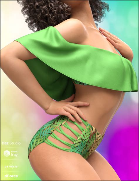 DForce Flounce Bikini For Genesis 8 Female S Daz 3D