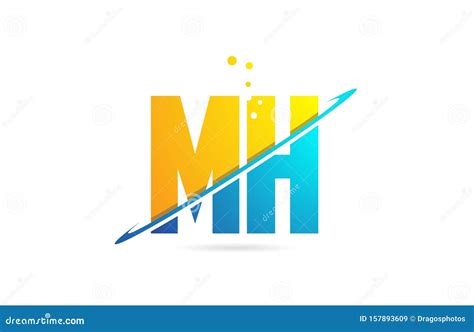 Alphabet Letter MH M H Combination For Logo Company Icon Design Stock