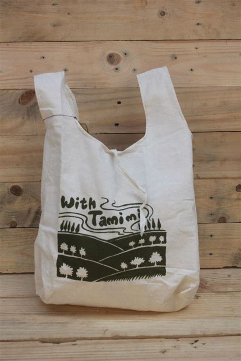 Reusable Shopping Bag Foldable Made With Screen Printing On Blacu