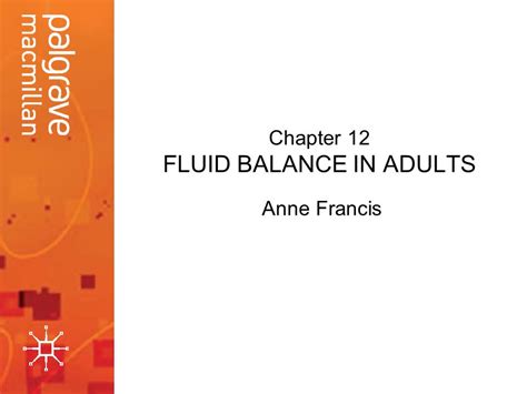 Chapter 12 Fluid Balance In Adults Anne Francis Introduction This