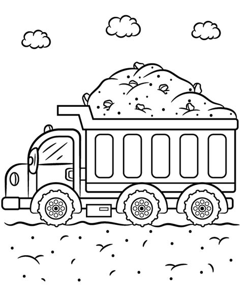 Printable coloring sheet dump truck