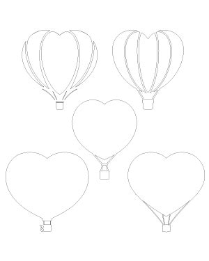 Detailed Hot Air Balloon Outline Patterns DFX EPS PDF PNG And SVG Cut Files