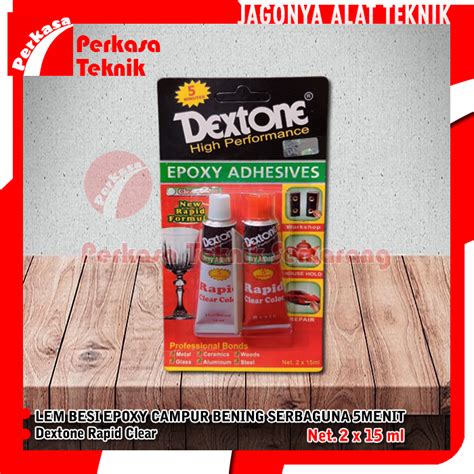 Dextone Rapid Clear Menit Lem Besi Epoxy Campur Bening Ml Serbaguna